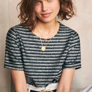 NWT Sezane Cyprien Blue Metallic T-Shirt - Size XS